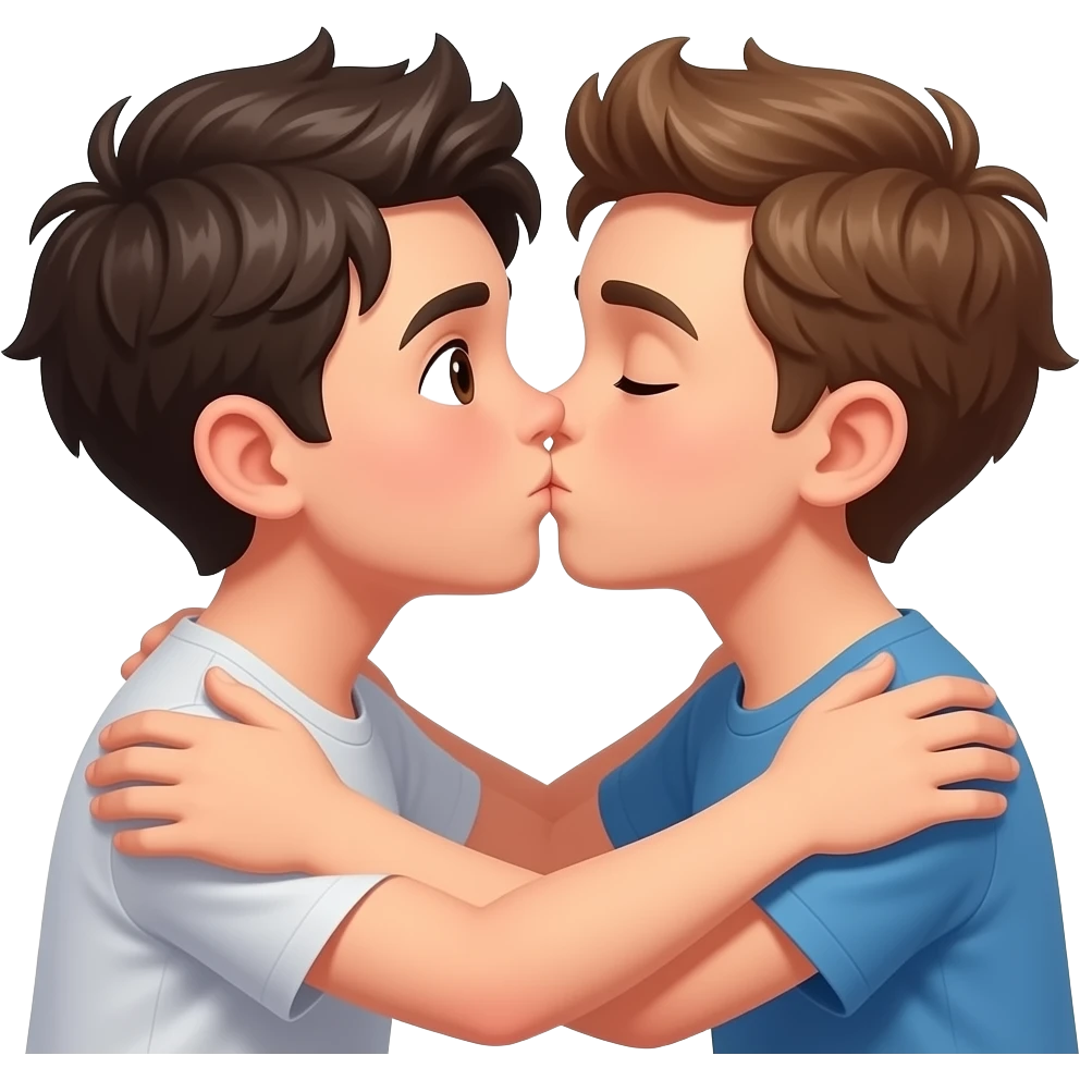 Boy to boy chest kiss emoji