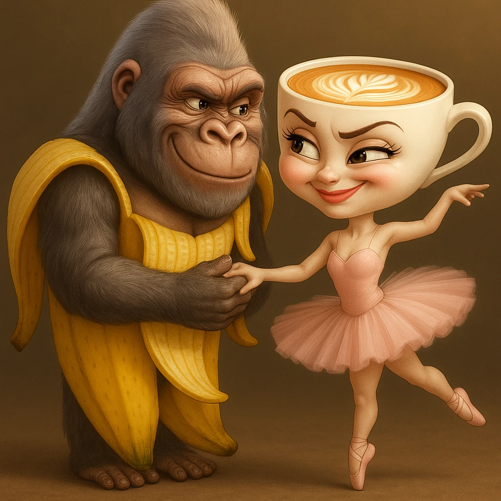 Edit the image to give both characters different mischievous expressions, keeping their original style, outfits, and colors exactly as in the reference image. emoji