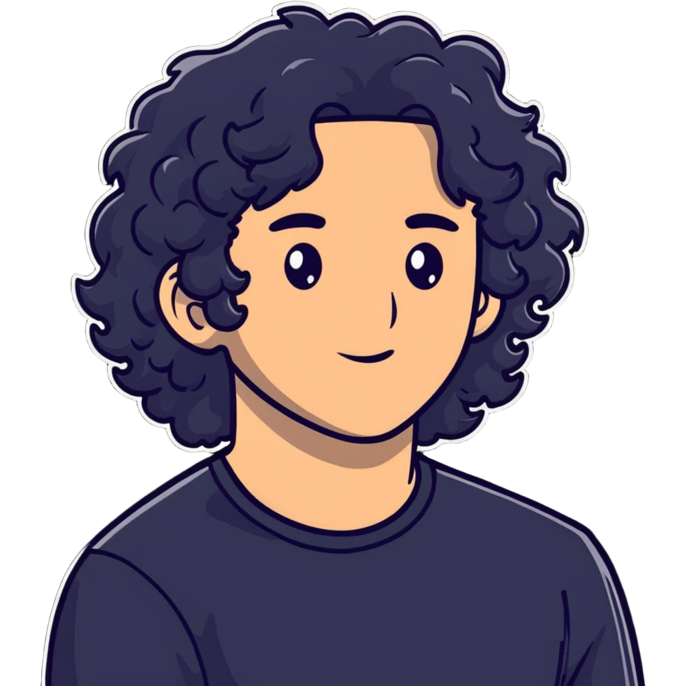guy with long and curly hair emoji