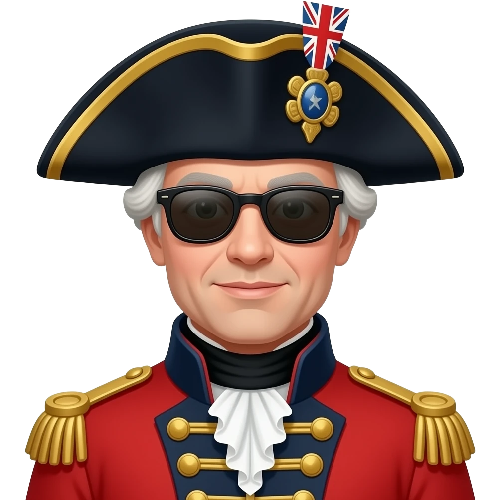 Lord cornwallis in british redcoat and a sunglass
 emoji