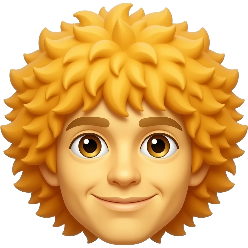 A yellow person with fluffy hair emoji
