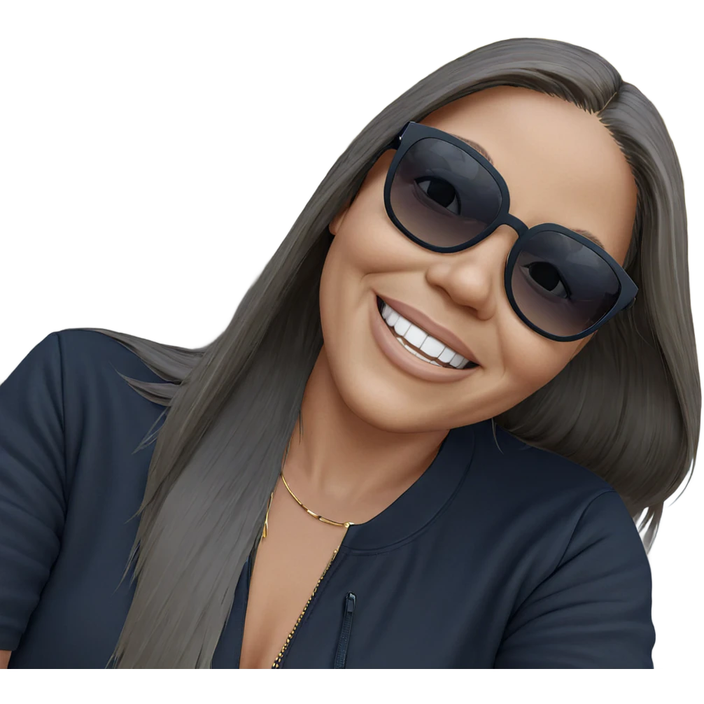 smiling girl in sunglasses emoji