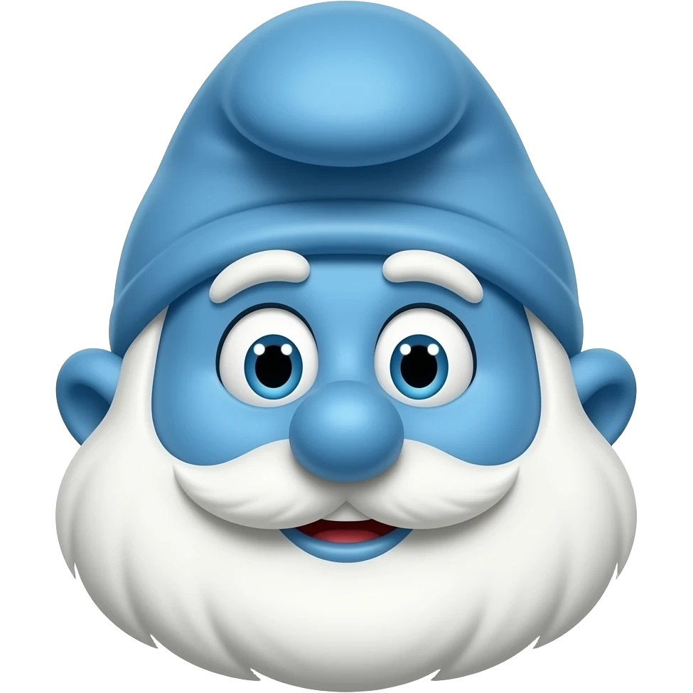 Papa smurf with no hat and bushy hair emoji