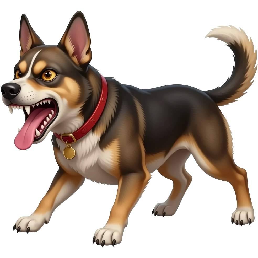 Angry despicable vile worthless rabid vicious attacking ugly unhinged drooling demonic devil mongrel dog emoji