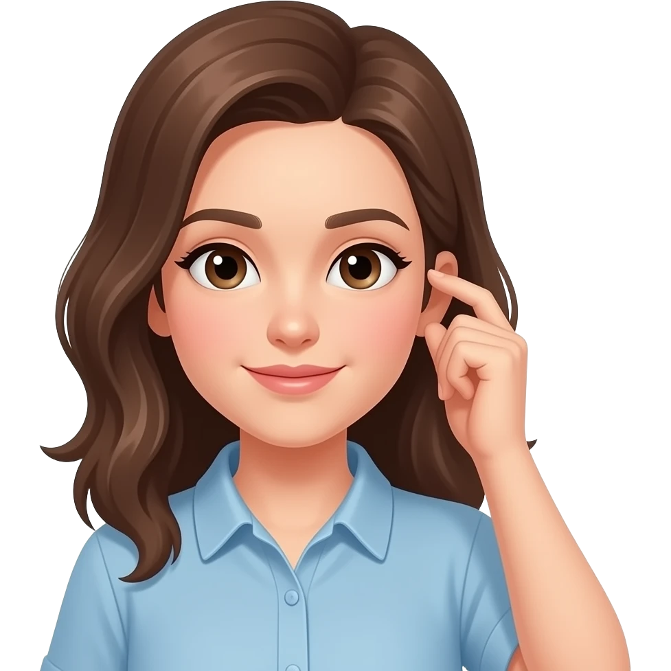 Tucking hair behind ear emoji