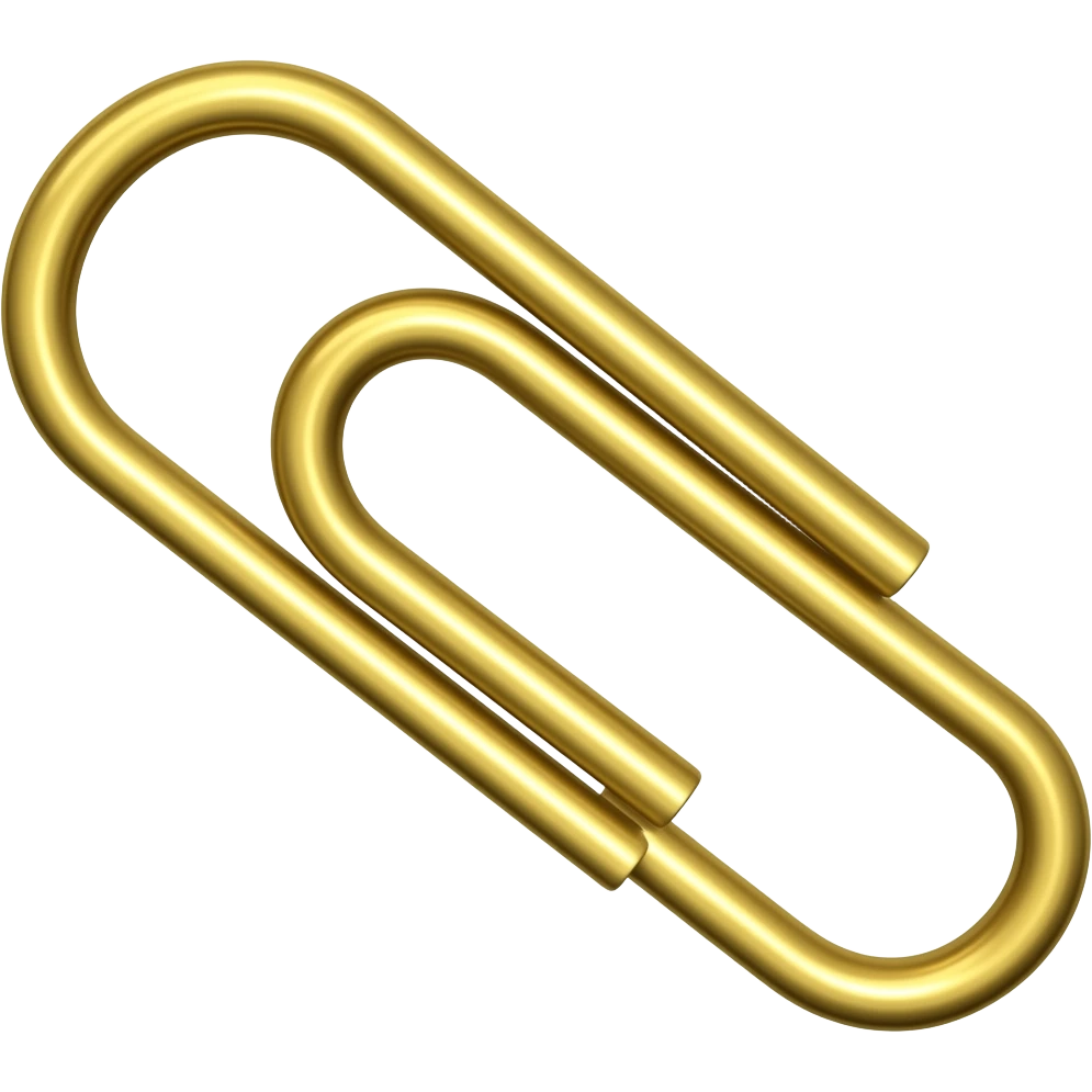one Gold paper clip emoji