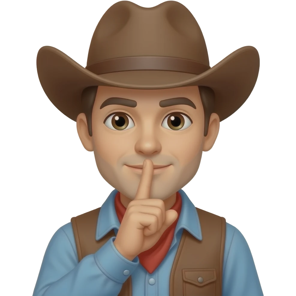 Like a cowboy with I finger like if someone says shhhhh emoji