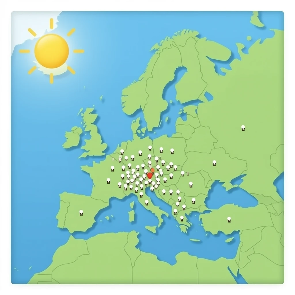 map with small dots concentration of people emoji
