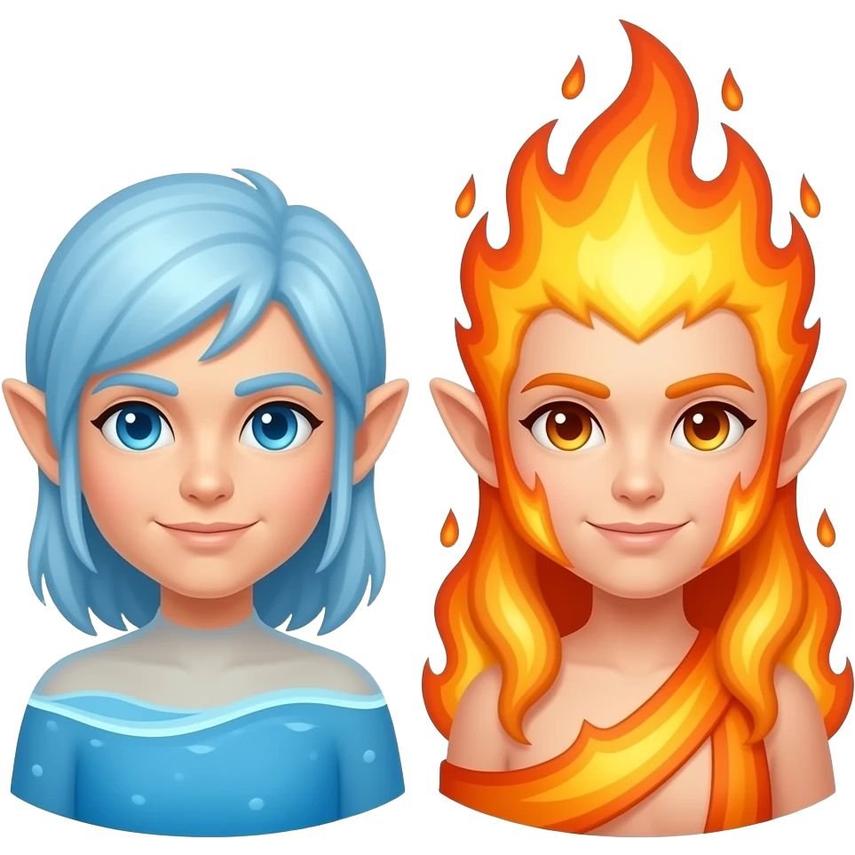 Water en vuur elfen emoji