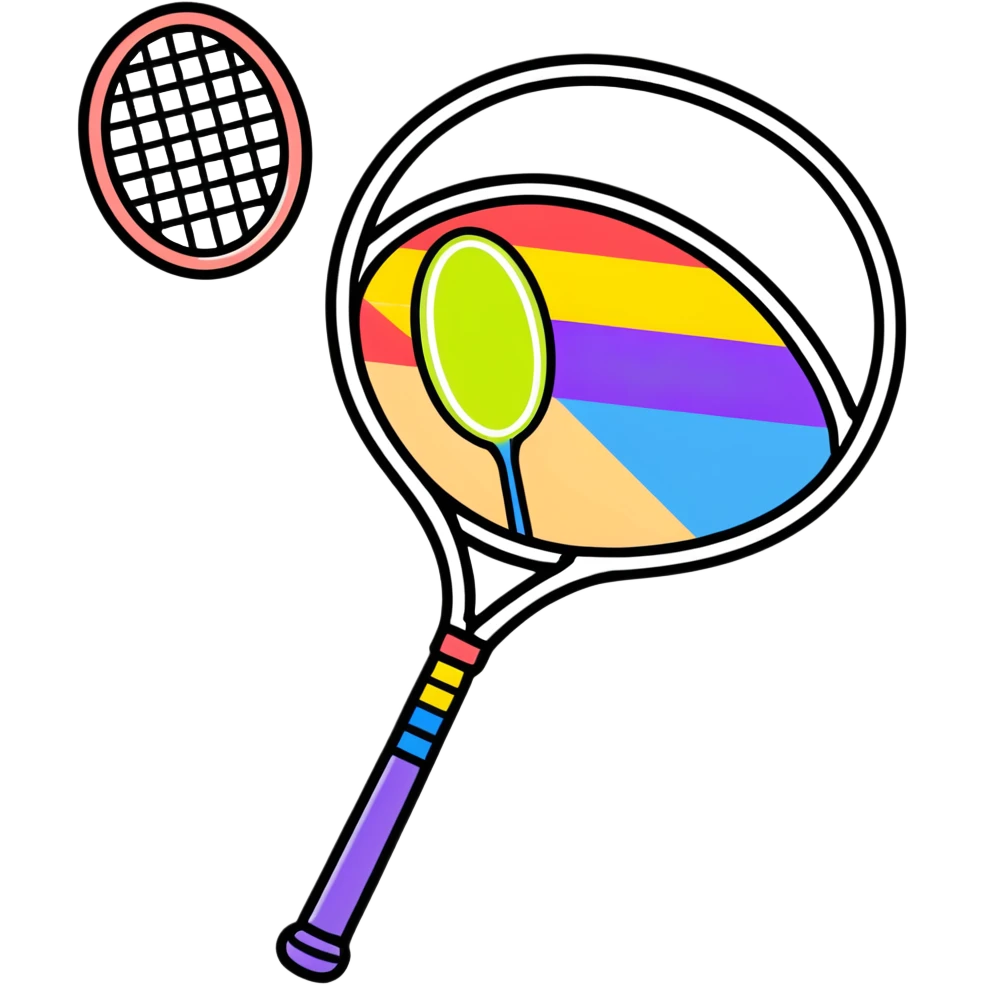 Pride flag and normal tennis racket  emoji
