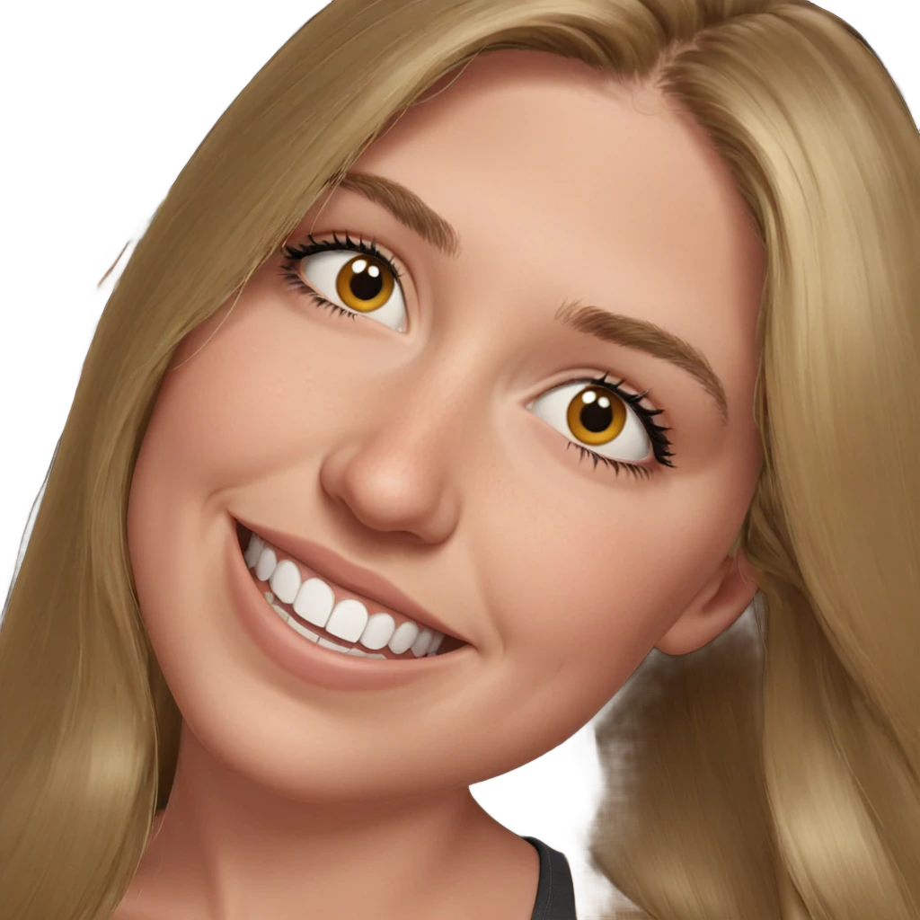 smiling girl with long hair emoji