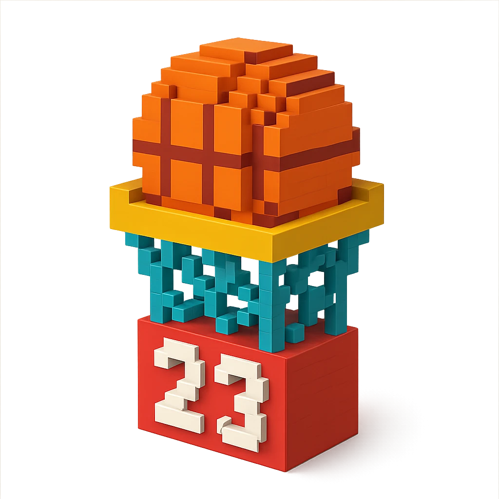 баскетбольный мяч с надписью "23" в сетке, no background emoji