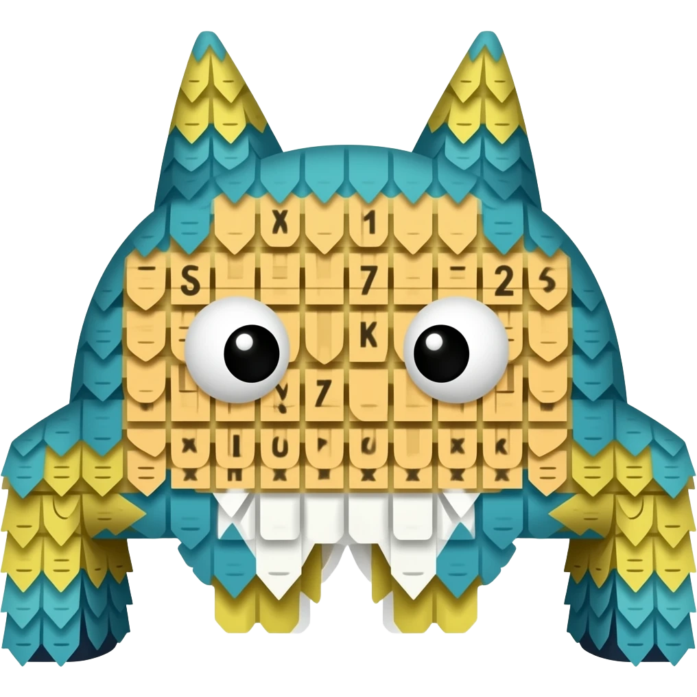 Flag of suduku piñata and space invader emoji