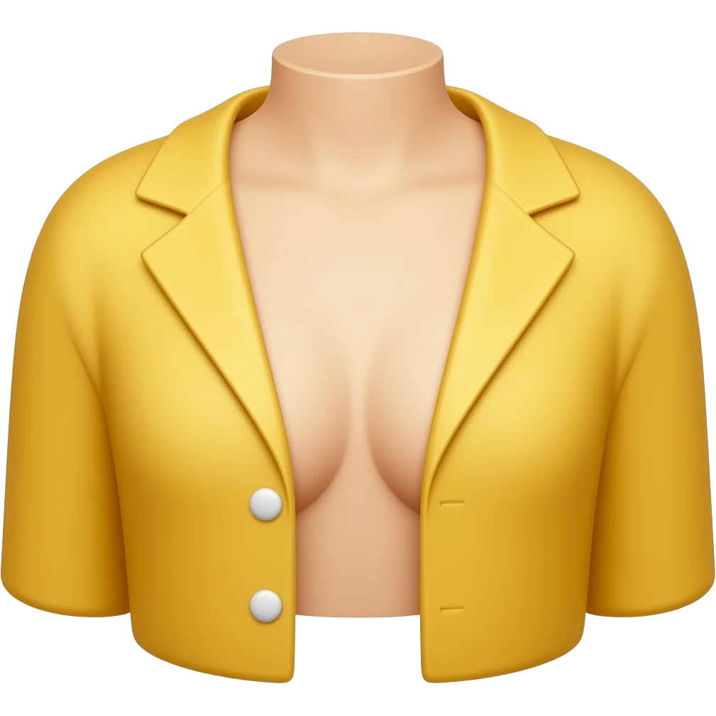 Yellow female Shrug original emoji with no bra on emoji
