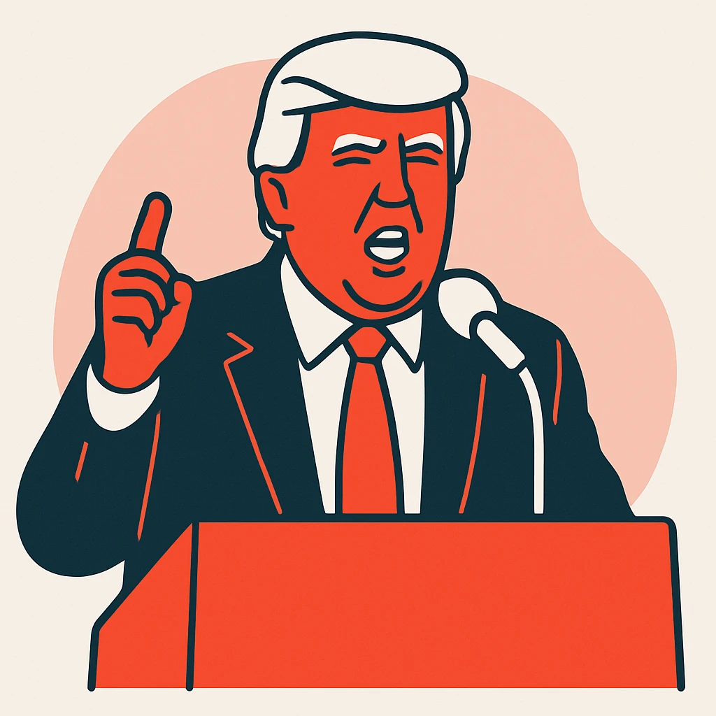 Donald Trump speaking at a rally emoji