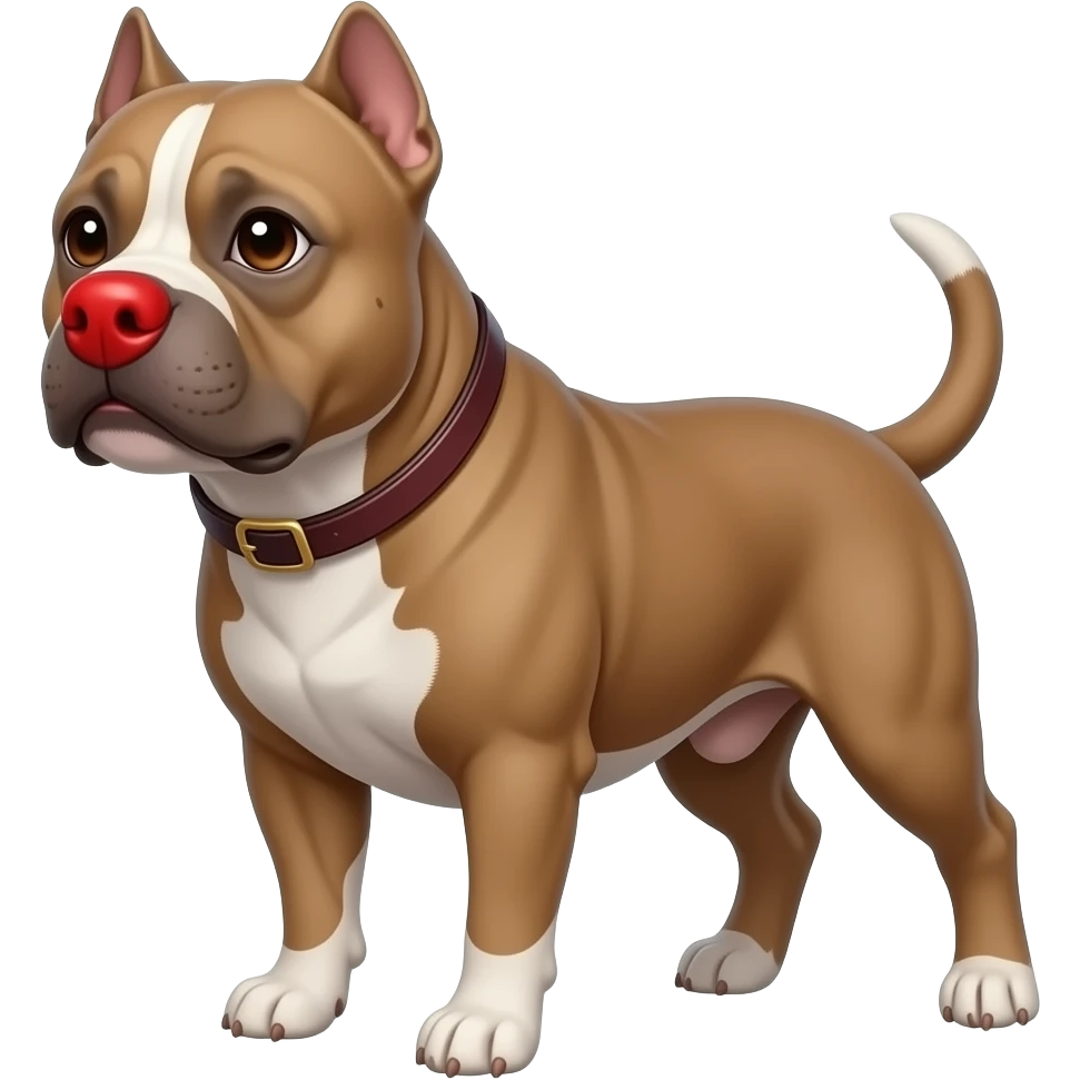 Full red nose pittbull extra large emoji
