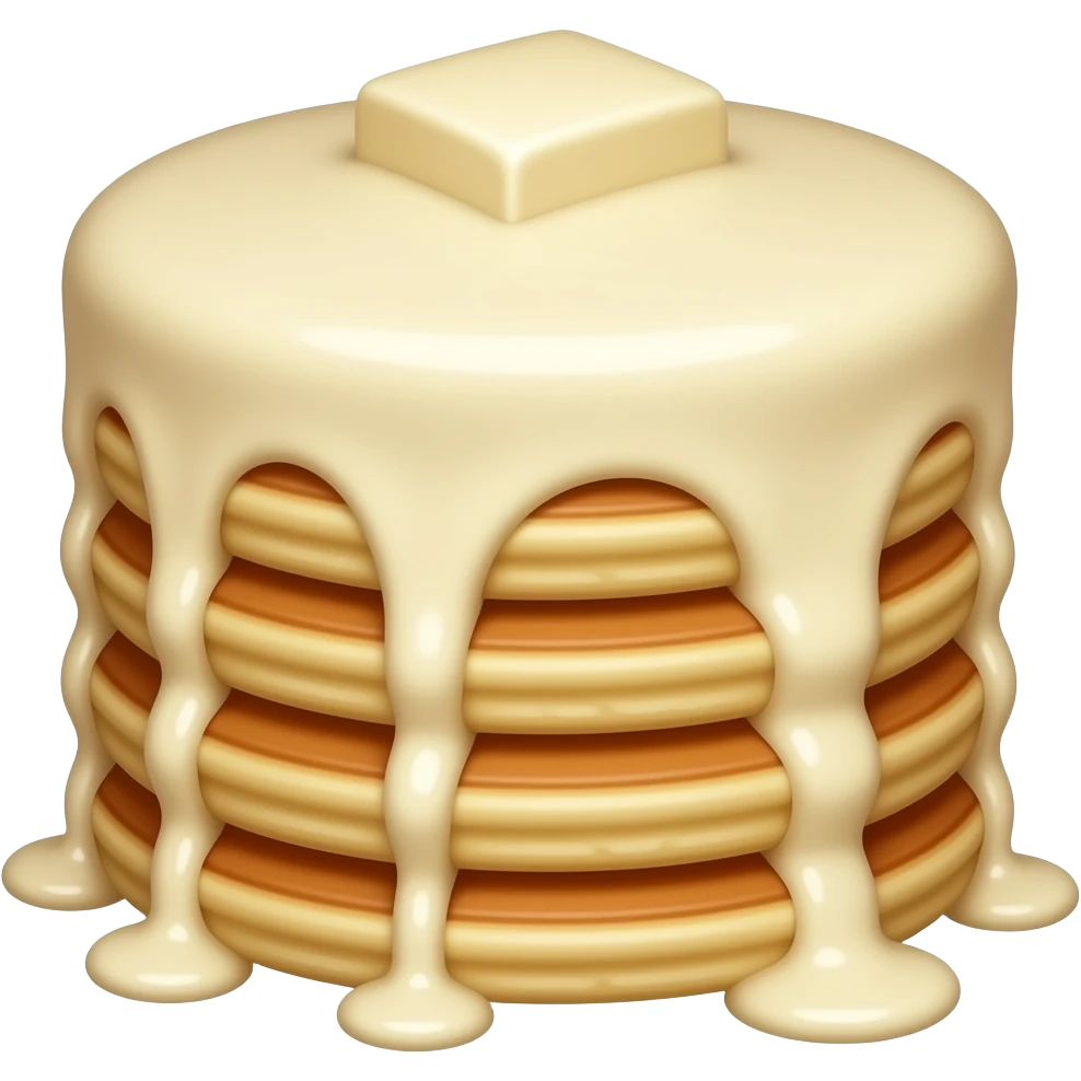 White chocolate fully dipped pancakes emoji