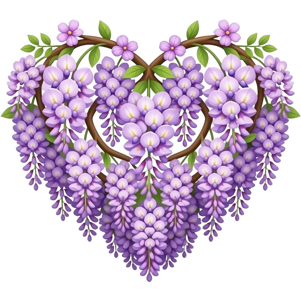Wisteria and Malibu multicolor heart emoji