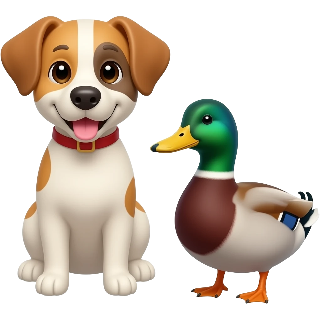 Dog Full Body and Duck Full Body emoji