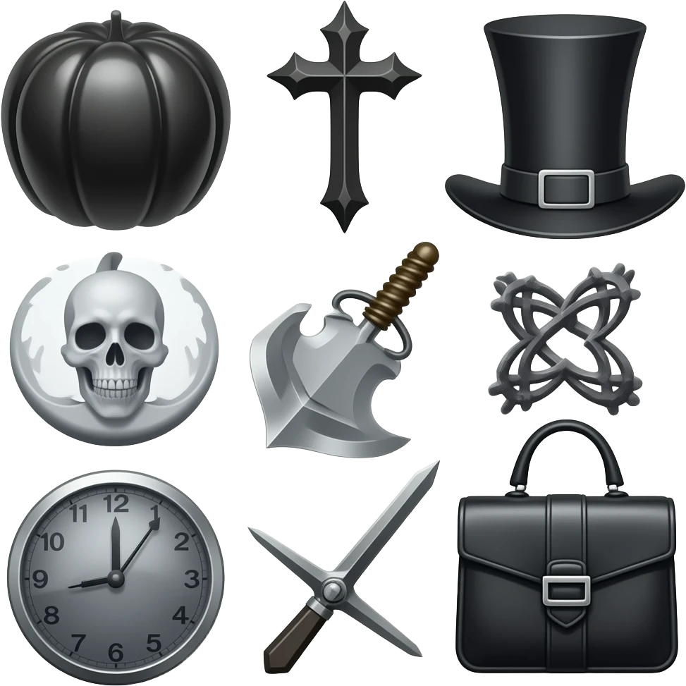 Goth black ittems emoji