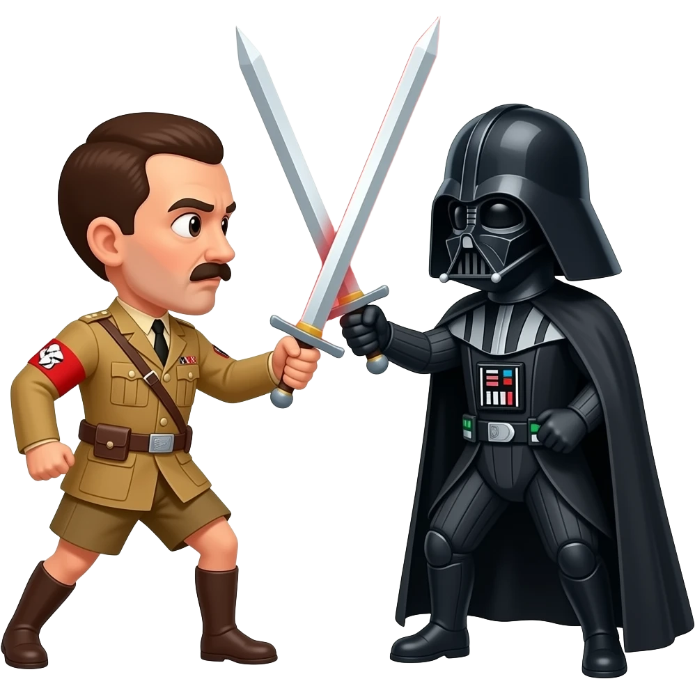 Hitler vs Darth Vader in a sword fight emoji
