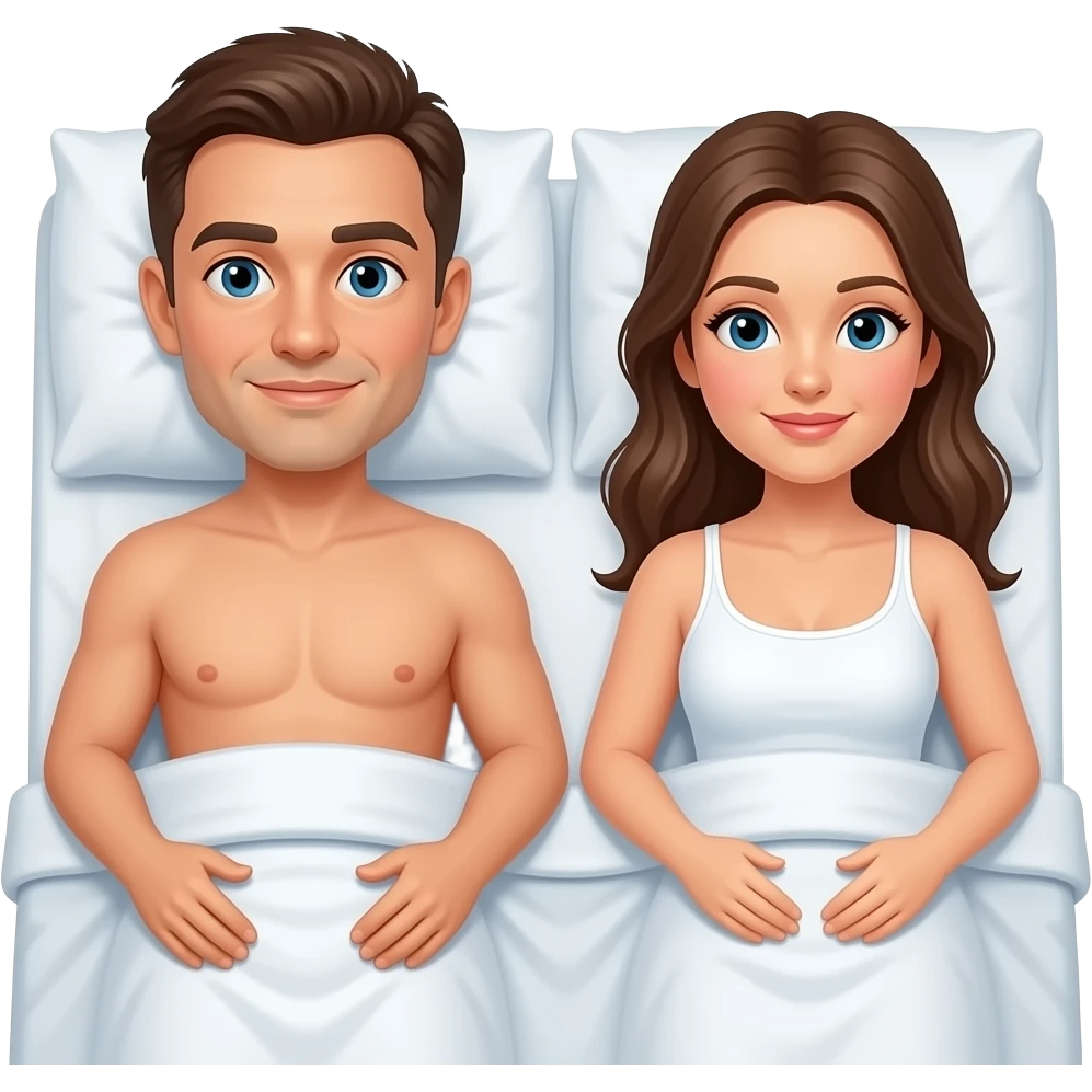 Naked man fucks fully naked woman in bed emoji
