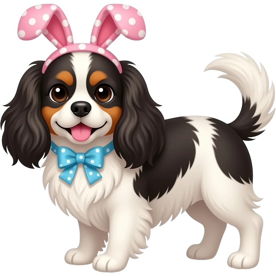 Happy Easter Cavalier King Charles emoji