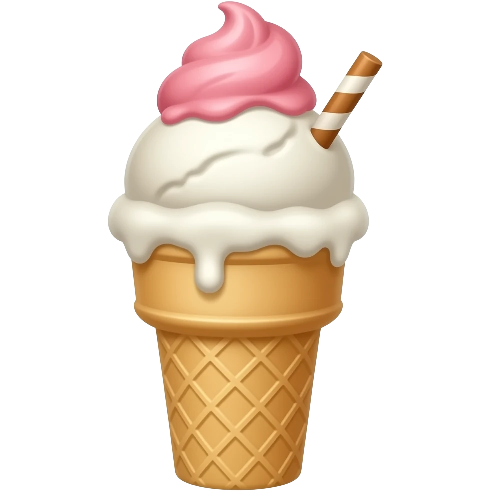 an icecream cone with two scoops emoji