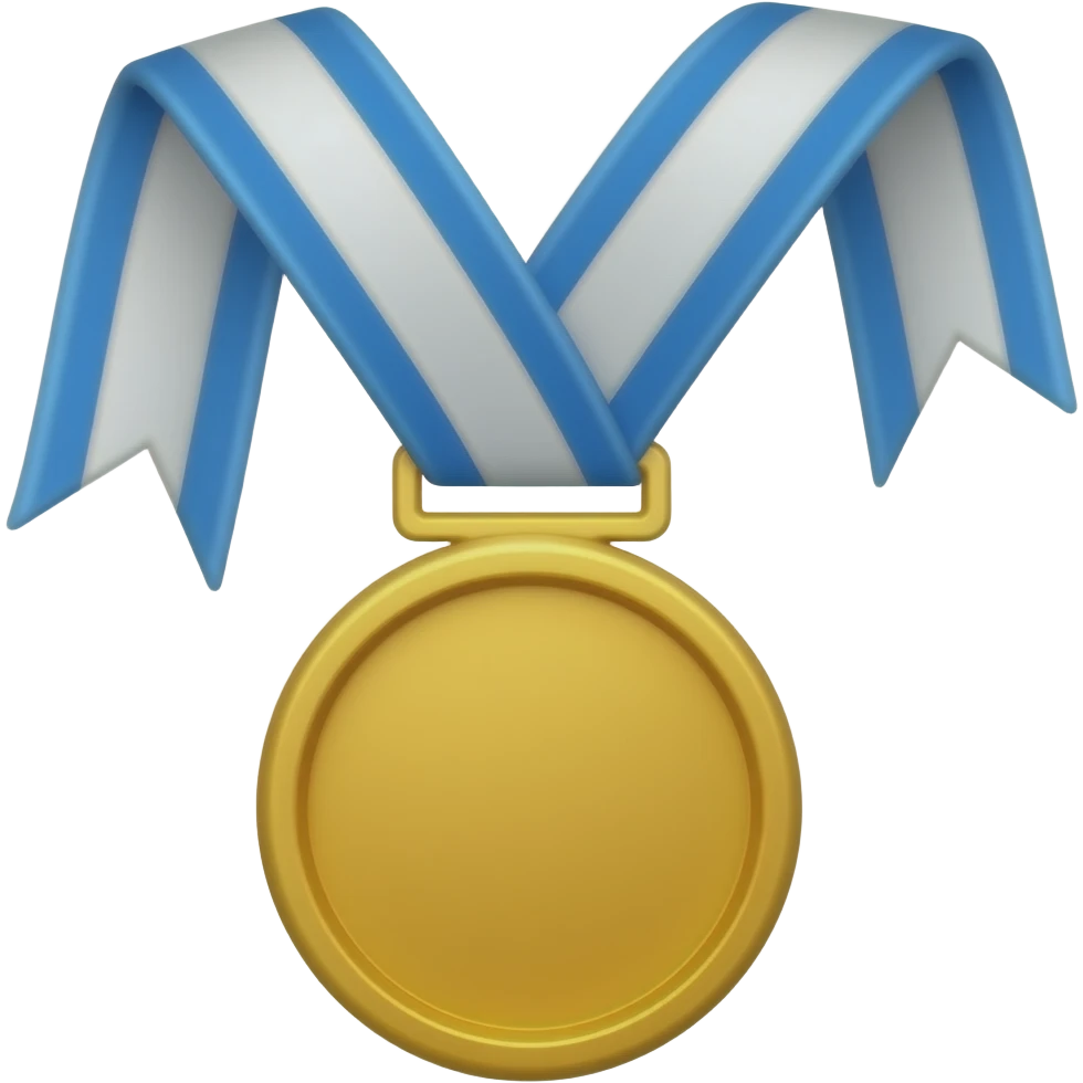 red and blue award medal emoji