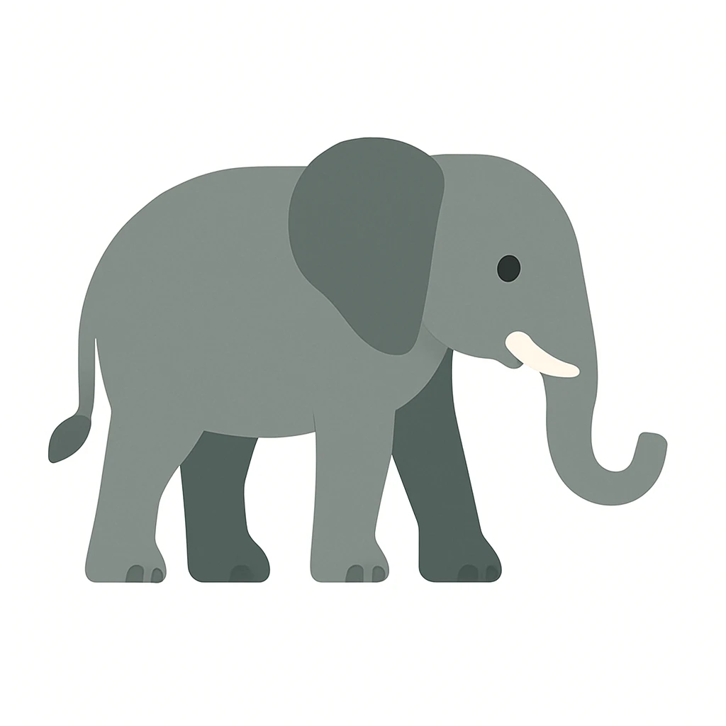flat design style elephant white background emoji