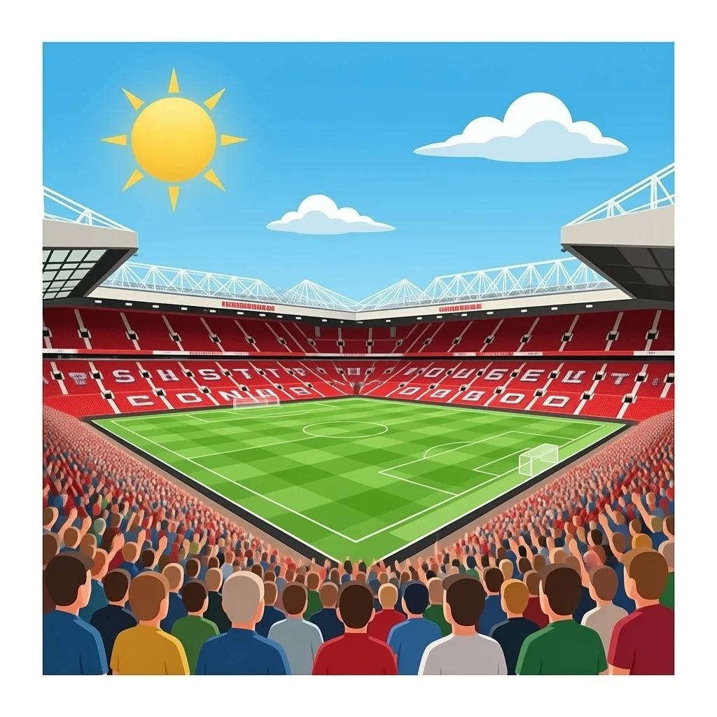 Old Trafford with full stadium fans emoji