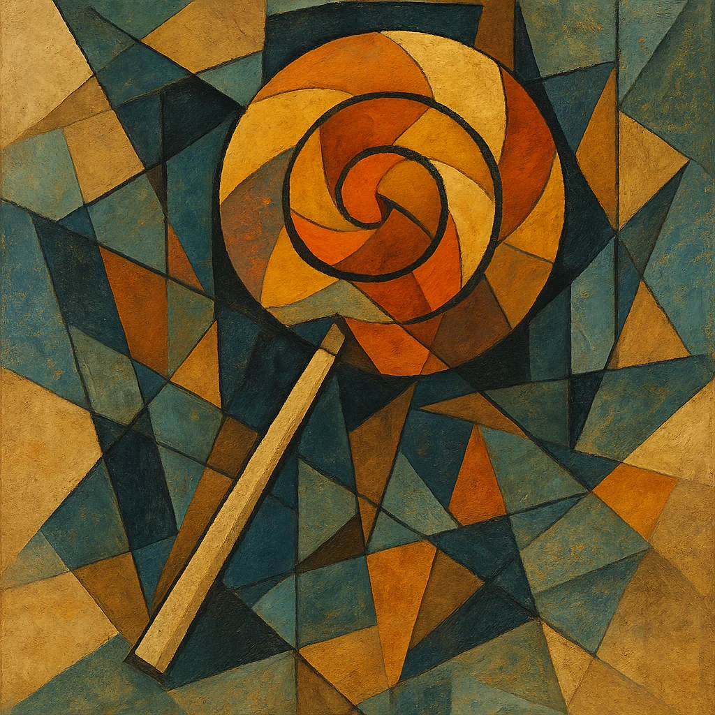 lollipop, cubist abstraction style emoji