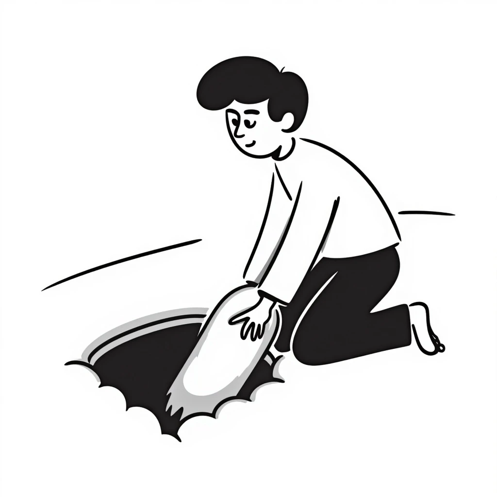 A man placing a body in a hole emoji