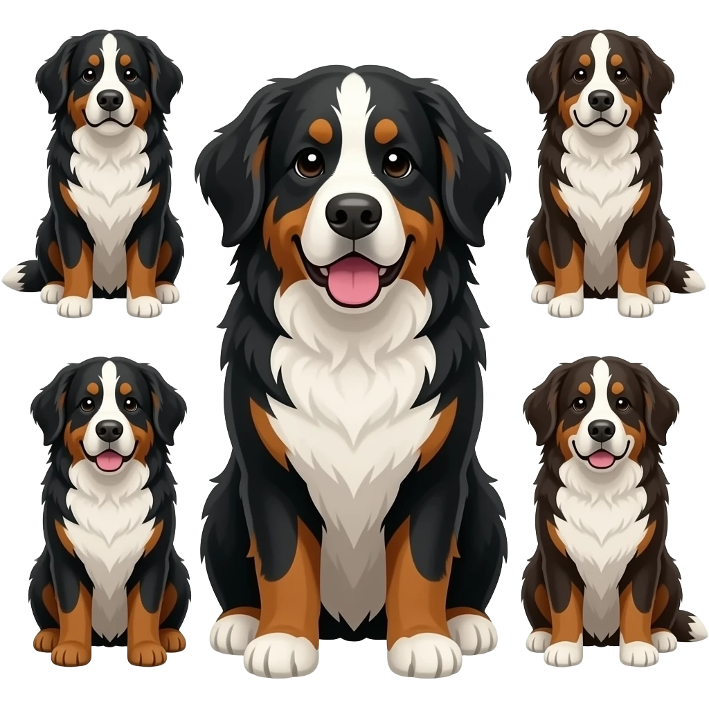 Bernese Mountain Dog Noah & 8 Friends names emoji