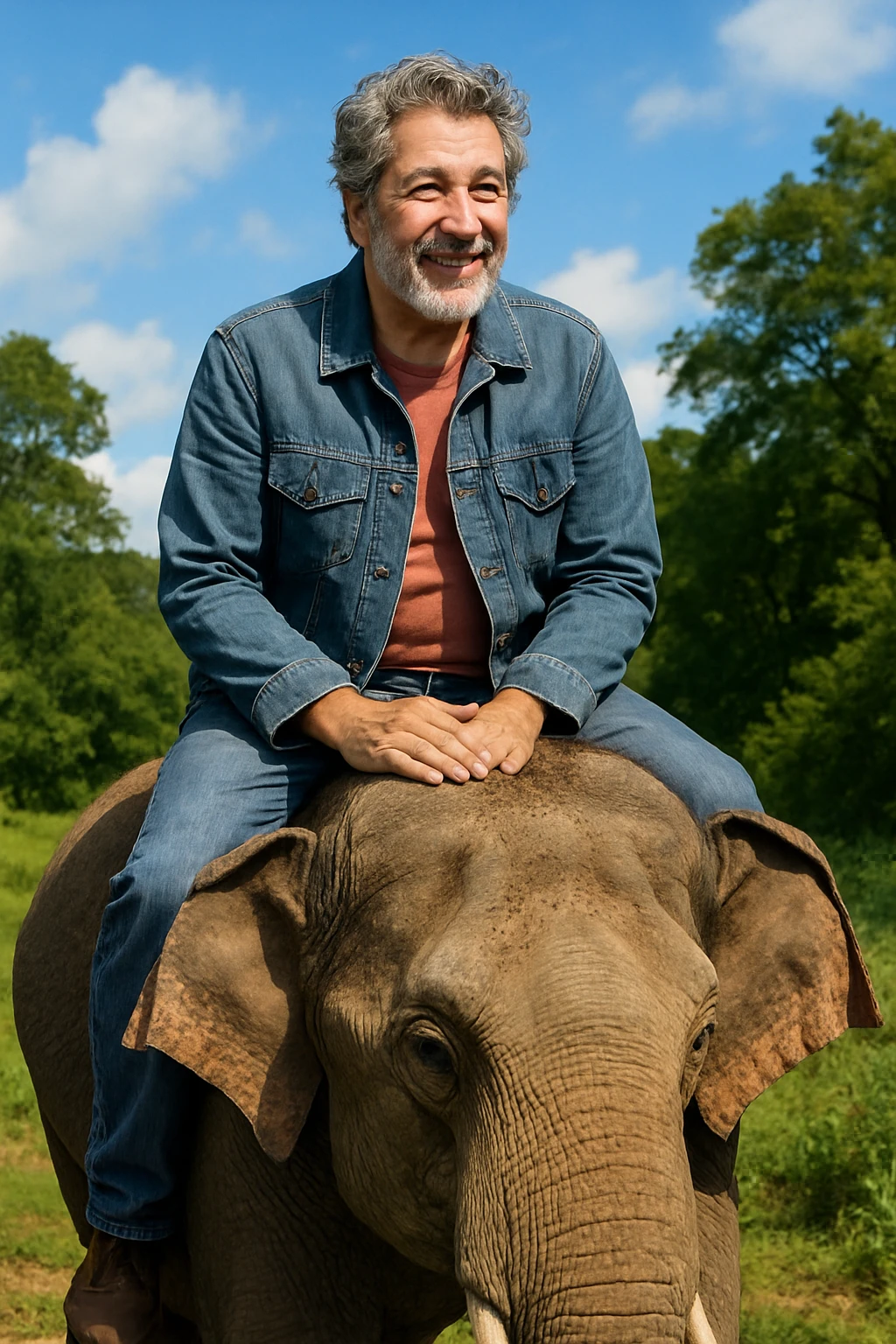Alain chabat sur un éléphant  emoji
