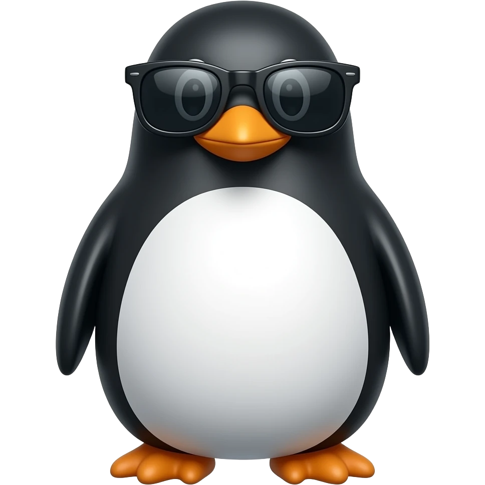 Penguin with sunglasses emoji