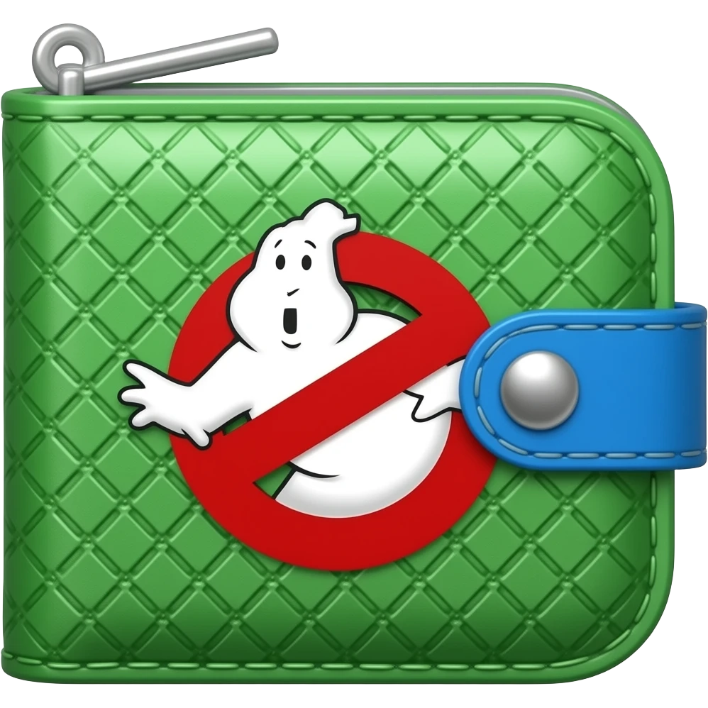 Ghostbusters Man's wallet in green and blue emoji