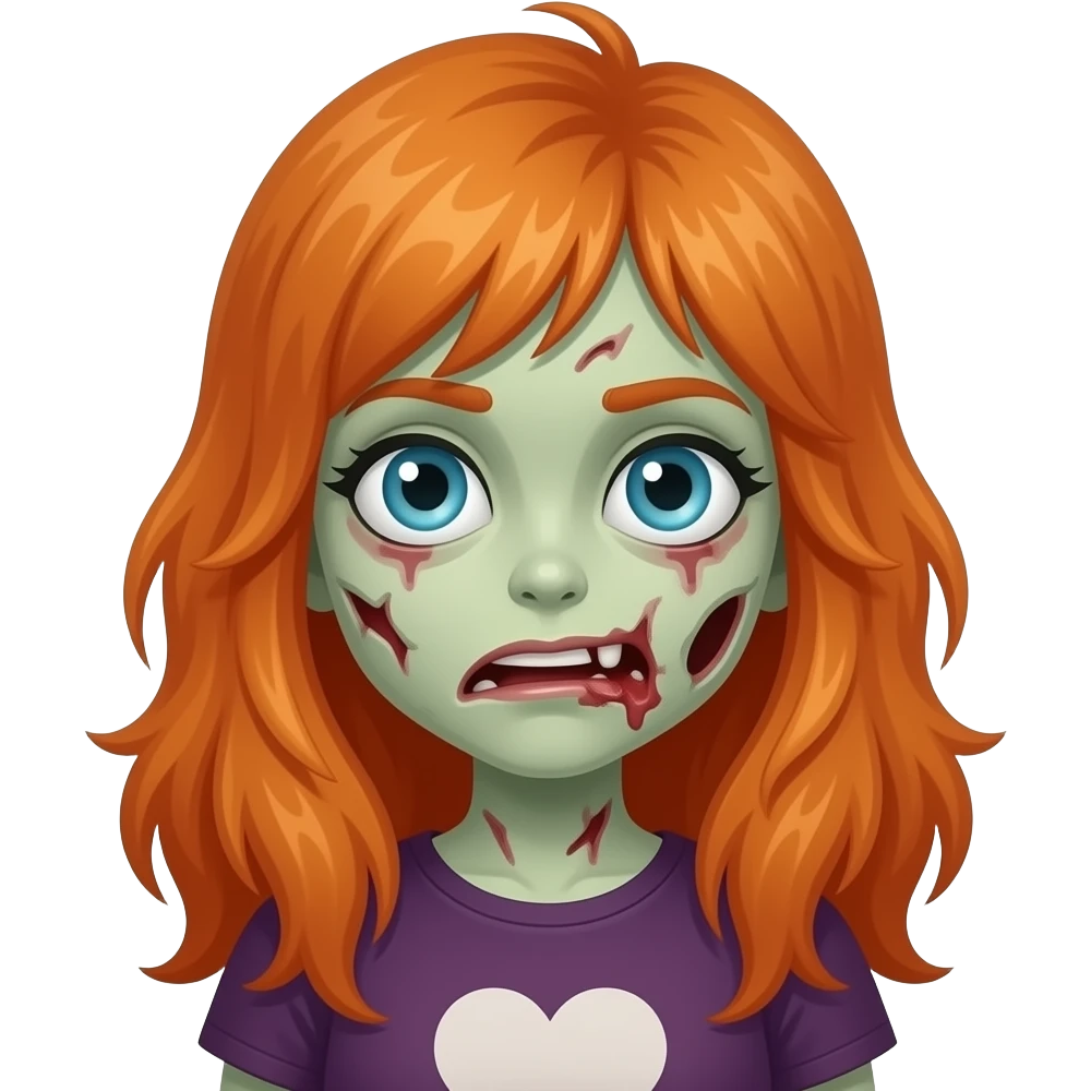 Long Hair ginger and zombie girl emoji