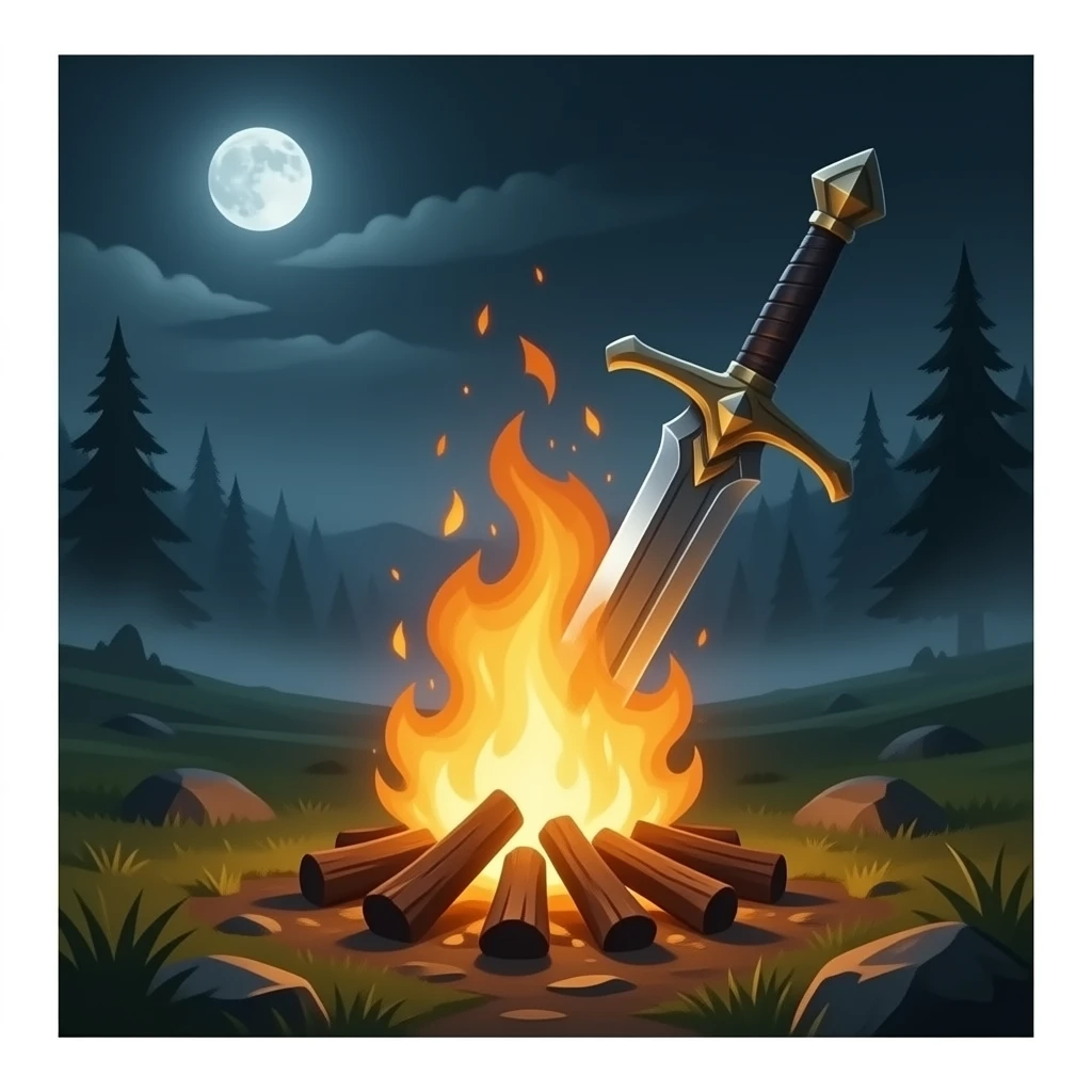 bonfire with a sword like in dark souls 3 emoji