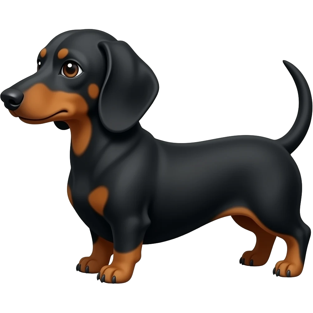 Эмодзи чёрная такса в полный рост emoji