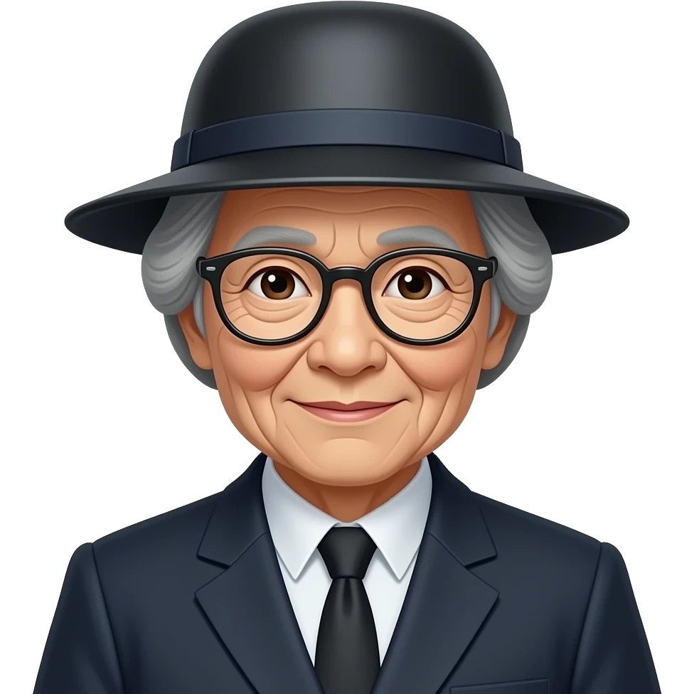 feudal Japan woman wearing glasses old women inspector emoji