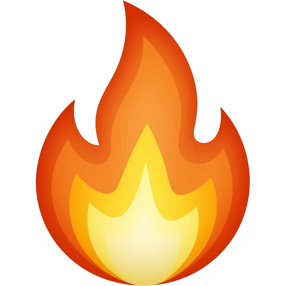 Give me an fire emoji with with orange colour emoji