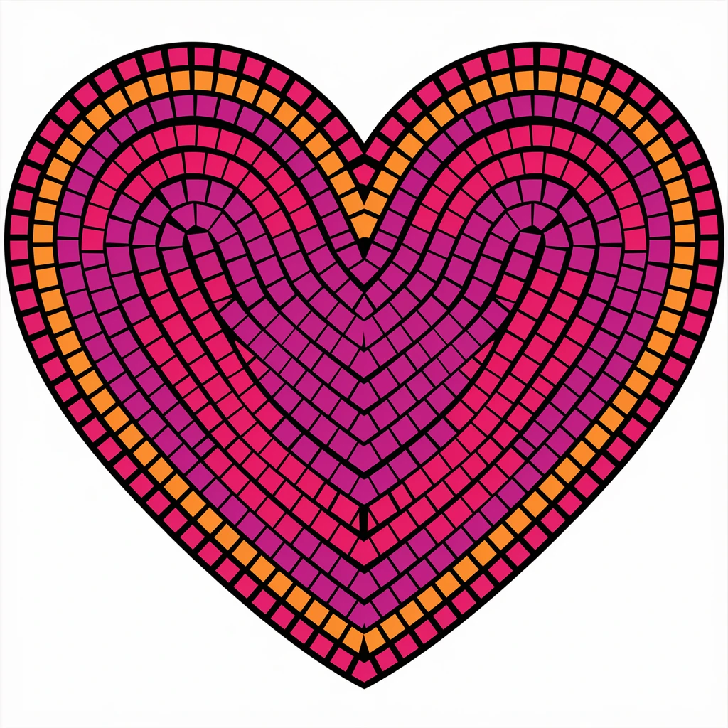 heart with a mosaic pattern emoji