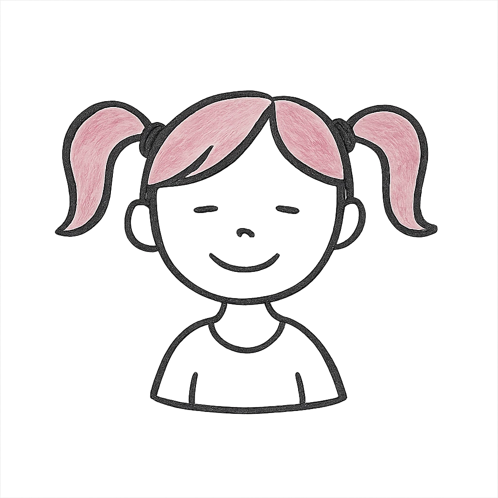 A girl with pink hair tied on both sides emoji