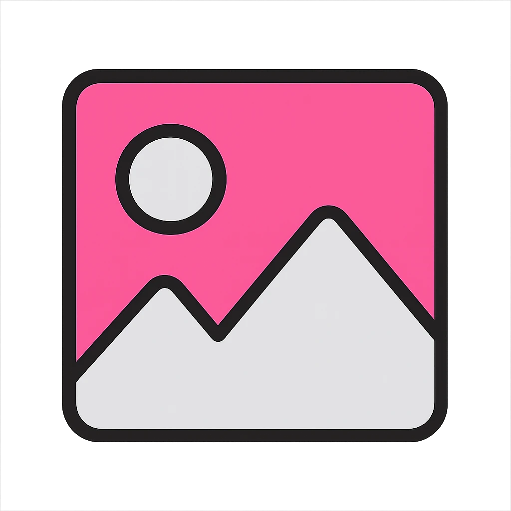 minimal image placeholder emoji with color accent, pink and gray, icon style emoji