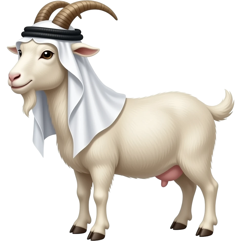 Chèvre avec un voile arabe emoji