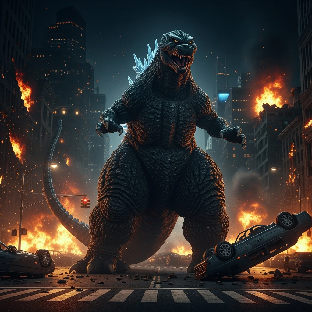 godzilla attackig ny emoji