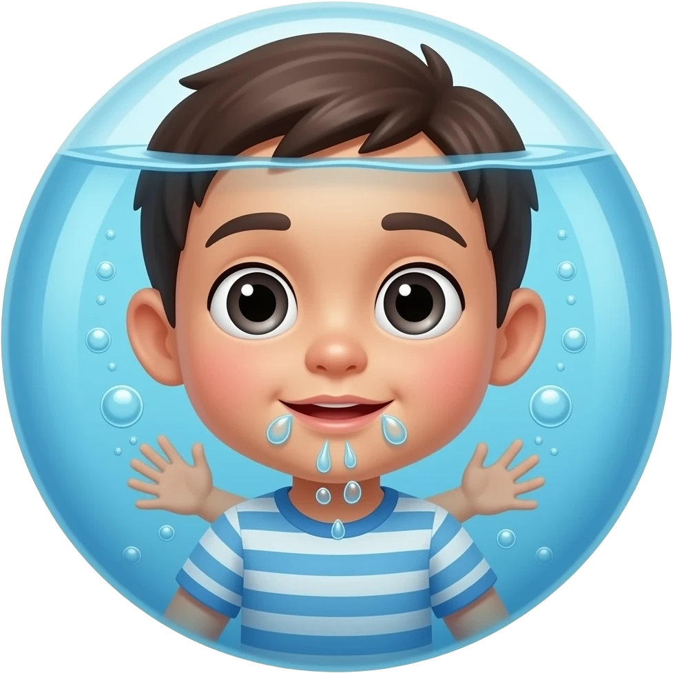 child holding breath under water emoji