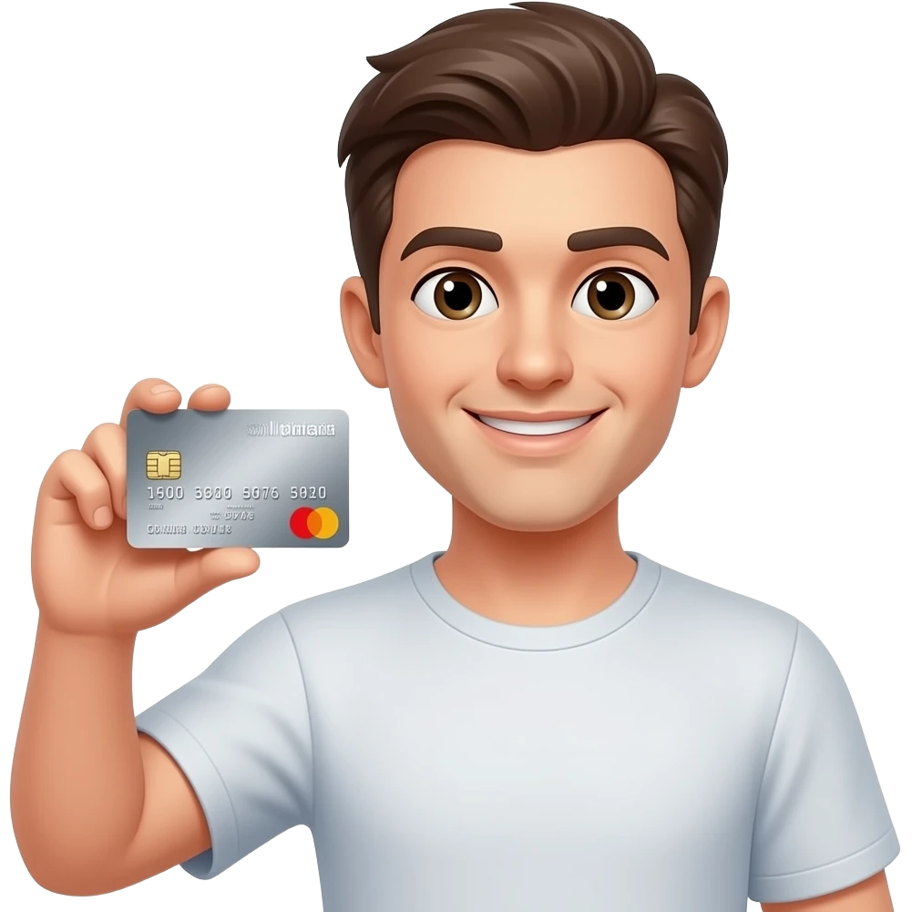Holding  platinum credit card emoji