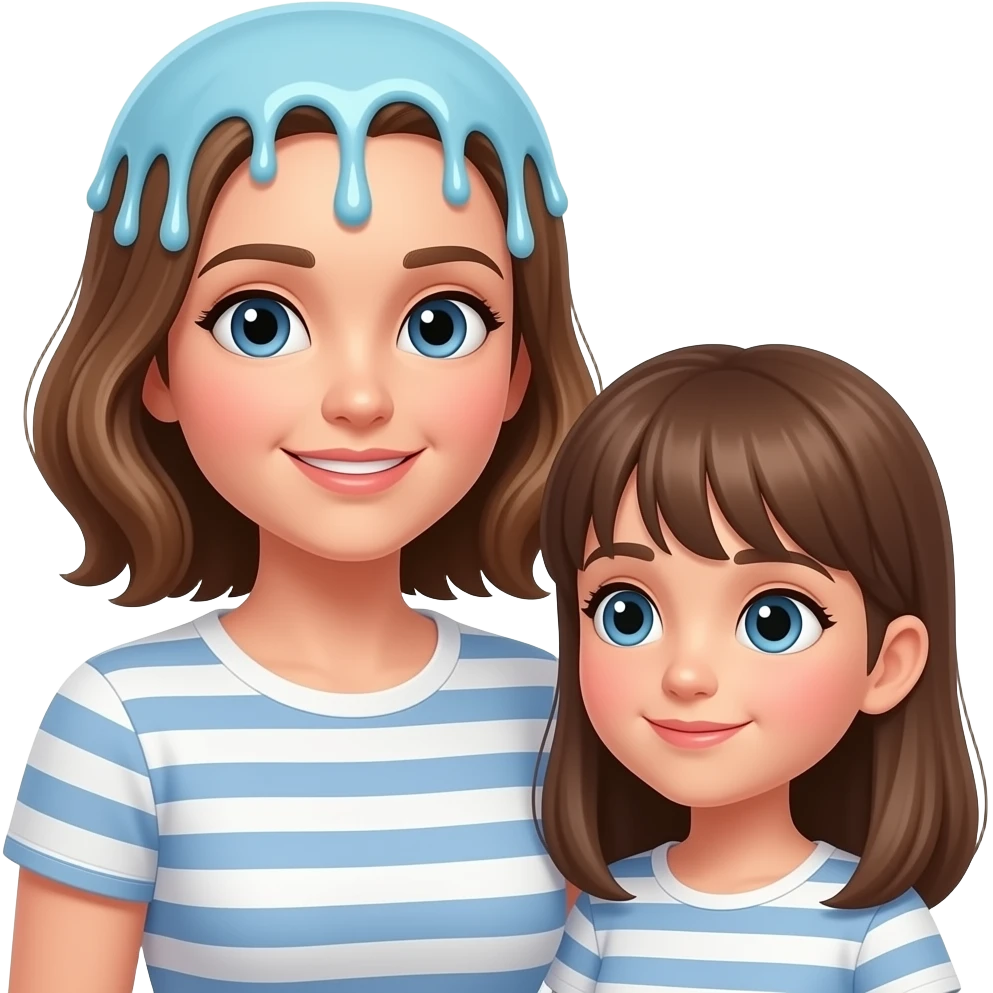 MOther and teen daughter, cum dripping from mothers head emoji